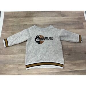 Timberland Crew neck Baby Sweatshirt 6-9. months Gray‎ / Brown EUC